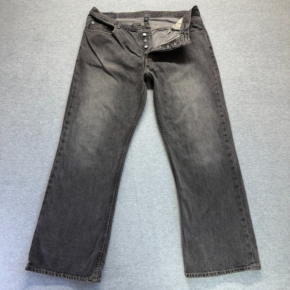 Vintage Banana Republic Jeans Mens 36X30 Black Straight Leg Button Fly Denim